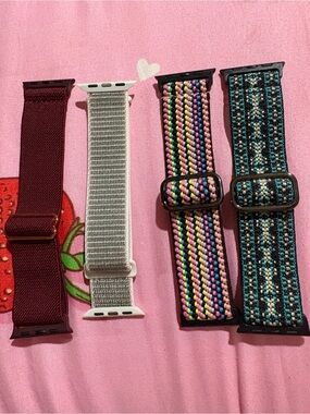 Assorted Replacement Watch Bands in Burgundy, Silver, Multicolor, Turquoise